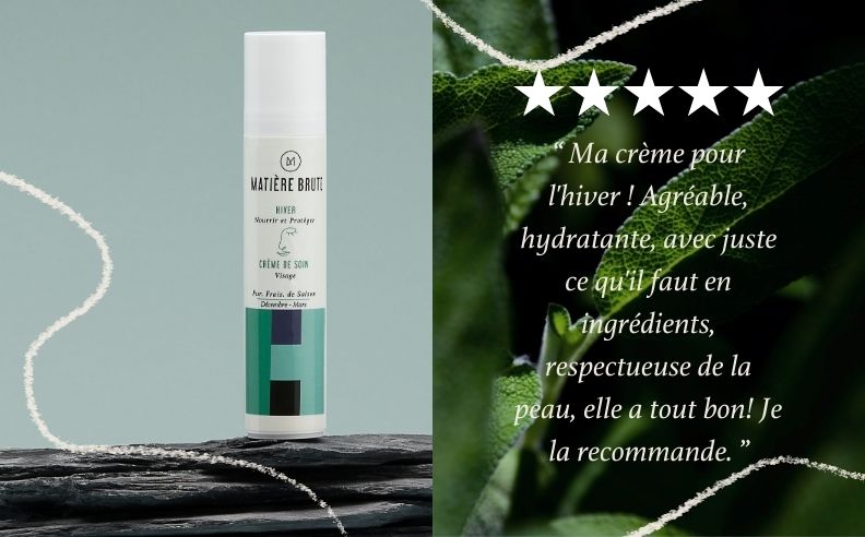 Un diptyque entre la crème protectrice et de la menthe poivrée, ainsi qu'un avis client